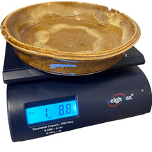 Load image into Gallery viewer, Vintage Studio Art Pottery Freestyle Spiral Glaze Brown Yellow Ashtray Signed By Artist