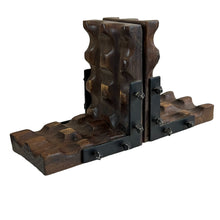 Load image into Gallery viewer, Vintage Handmade Chunky Wooden Bookends Gothic Retro Decor