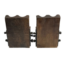 Load image into Gallery viewer, Vintage Handmade Chunky Wooden Bookends Gothic Retro Decor