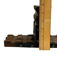 Load image into Gallery viewer, Vintage Handmade Chunky Wooden Bookends Gothic Retro Decor