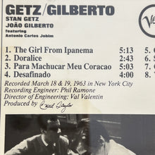 Load image into Gallery viewer, Getz / Gilberto Stan Getz Joao Gilberto Featuring Antonio Carlos Jobim