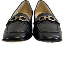 Load image into Gallery viewer, Salvatore Ferragamo Black Leather Gancini Logo Loafers Size 7 Narrow 4A