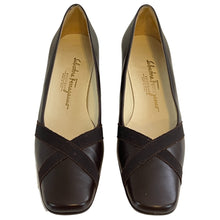 Load image into Gallery viewer, Salvatore Ferragamo Lais Brown Leather Low Heel Pump Size 7 4A Narrow