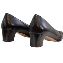 Load image into Gallery viewer, Salvatore Ferragamo Lais Brown Leather Low Heel Pump Size 7 4A Narrow