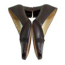 Load image into Gallery viewer, Salvatore Ferragamo Lais Brown Leather Low Heel Pump Size 7 4A Narrow