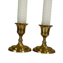 Load image into Gallery viewer, Vintage 1890s Pair of VICTORIAN Solid Brass Candle Holder