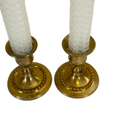 Load image into Gallery viewer, Vintage 1890s Pair of VICTORIAN Solid Brass Candle Holder