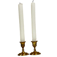 Load image into Gallery viewer, Vintage 1890s Pair of VICTORIAN Solid Brass Candle Holder
