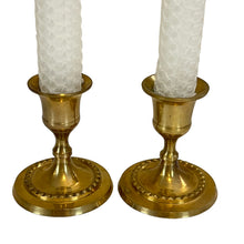 Load image into Gallery viewer, Vintage 1890s Pair of VICTORIAN Solid Brass Candle Holder
