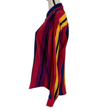 Load image into Gallery viewer, 90s Linda Allard Ellen Tracy Silk Striped Jewel Tone Blouse Size 8