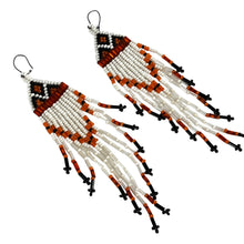 Load image into Gallery viewer, Vintage Native American Hand-Beaded Dangle Earrings 4.8"