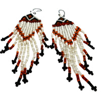 Load image into Gallery viewer, Vintage Native American Hand-Beaded Dangle Earrings 4.8"