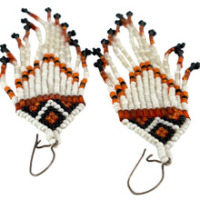 Load image into Gallery viewer, Vintage Native American Hand-Beaded Dangle Earrings 4.8"