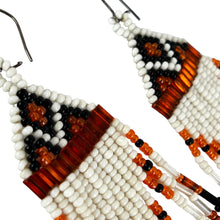 Load image into Gallery viewer, Vintage Native American Hand-Beaded Dangle Earrings 4.8"