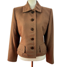 Load image into Gallery viewer, Vintage Oscar De La Renta Brown Wool Blazer Jacket Size Small