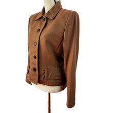 Load image into Gallery viewer, Vintage Oscar De La Renta Brown Wool Blazer Jacket Size Small
