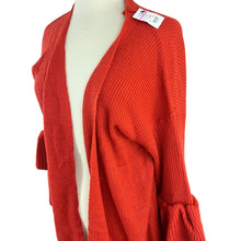 Load image into Gallery viewer, Orange Ruffle Bell Sleeve Knit Cardigan Size S/M