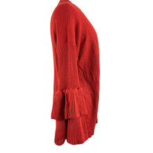 Load image into Gallery viewer, Orange Ruffle Bell Sleeve Knit Cardigan Size S/M