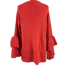 Load image into Gallery viewer, Orange Ruffle Bell Sleeve Knit Cardigan Size S/M