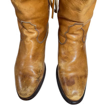 Load image into Gallery viewer, Vintage 70s Distressed Tan Leather Western Boots Size 10