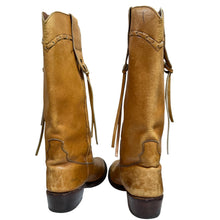 Load image into Gallery viewer, Vintage 70s Distressed Tan Leather Western Boots Size 10