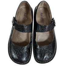 Load image into Gallery viewer, Alegria Black Floral Leather Mary Jane Size 39 US/9-9.5
