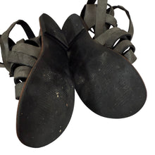 Load image into Gallery viewer, Free People Grey Leather Gladiator Sandals Strappy Ankle Wrap Size 6