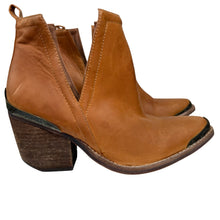 Load image into Gallery viewer, Jeffrey Campbell Tan Brown Leather Western Block Heel Ankle Boots 6.5