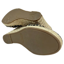 Load image into Gallery viewer, Marc Fisher Black Studded Espadrille Wedge Size 7.5