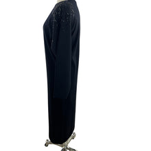 Load image into Gallery viewer, Vintage Black Wool Blend Sequin Sweater Dress Size Medium