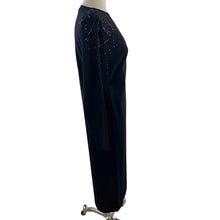 Load image into Gallery viewer, Vintage Black Wool Blend Sequin Sweater Dress Size Medium