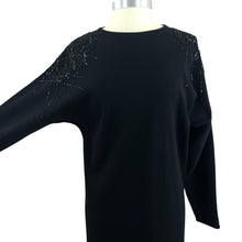 Load image into Gallery viewer, Vintage Black Wool Blend Sequin Sweater Dress Size Medium
