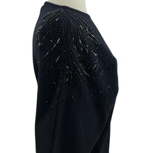 Load image into Gallery viewer, Vintage Black Wool Blend Sequin Sweater Dress Size Medium