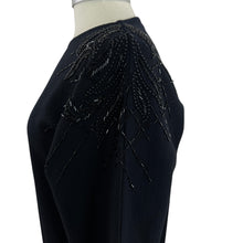 Load image into Gallery viewer, Vintage Black Wool Blend Sequin Sweater Dress Size Medium