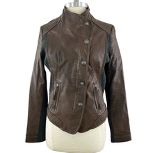 Load image into Gallery viewer, Via Spiga Brown Moto Jacket Size Medium