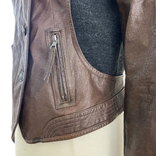 Load image into Gallery viewer, Via Spiga Brown Moto Jacket Size Medium