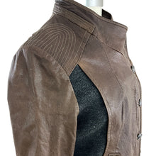 Load image into Gallery viewer, Via Spiga Brown Moto Jacket Size Medium