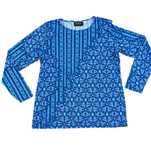 Load image into Gallery viewer, Bob Mackie Blue Long Sleeve Top Size Small
