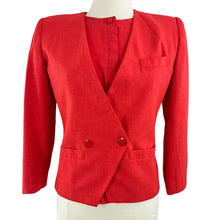 Load image into Gallery viewer, Vintage 80s Boxy Red Blazer & Top Set Size 4