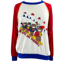 Load image into Gallery viewer, Vintage 80s Ringer Skiing Bears Shirt Size L