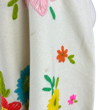 Load image into Gallery viewer, Vintage Canary Island Embroidered Wool Floral Blanket 51x55"