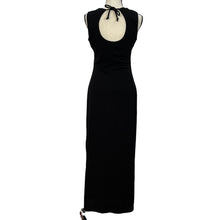 Load image into Gallery viewer, 90's Square Neck Scoop Back Long Black Dress Size Medium