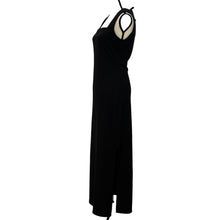 Load image into Gallery viewer, 90's Square Neck Scoop Back Long Black Dress Size Medium