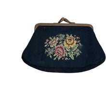 Load image into Gallery viewer, Western Germany Black Embroidered Roses Coin Purse