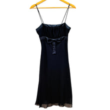 Load image into Gallery viewer, Y2K I.N. San Francisco Black Chiffon Slip Dress Satin Bow Size 7