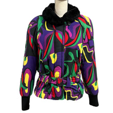 Load image into Gallery viewer, VTG 1980s Mondi Abstract Puffer Jacket Size Small/Medium