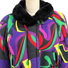 Load image into Gallery viewer, VTG 1980s Mondi Abstract Puffer Jacket Size Small/Medium