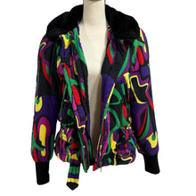 Load image into Gallery viewer, VTG 1980s Mondi Abstract Puffer Jacket Size Small/Medium