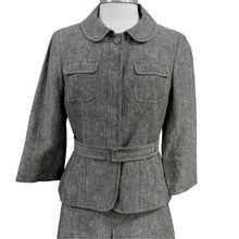 Load image into Gallery viewer, Talbots Heather Tweed Peter Pan Collar Belted Skirt Suit Set Size 8