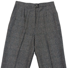 Load image into Gallery viewer, Vintage 80s Brown Houndstooth High Waist Pleated Trousers ILGWU Made in USA